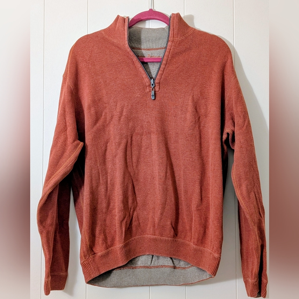 Tommy Bahama Men's Copper Quarter Zip-Up Sweater